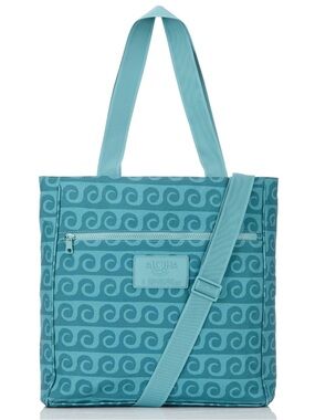 Aloha Collection Nylon Slate Teal Zip Tote in Party Wave